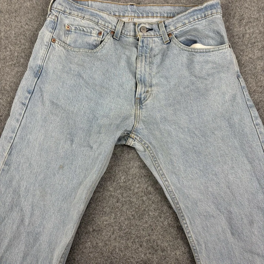 Levi's 505 Jeans Mens 34x34 Light Wash Straight Leg Faded Blue Denim‎ Classic